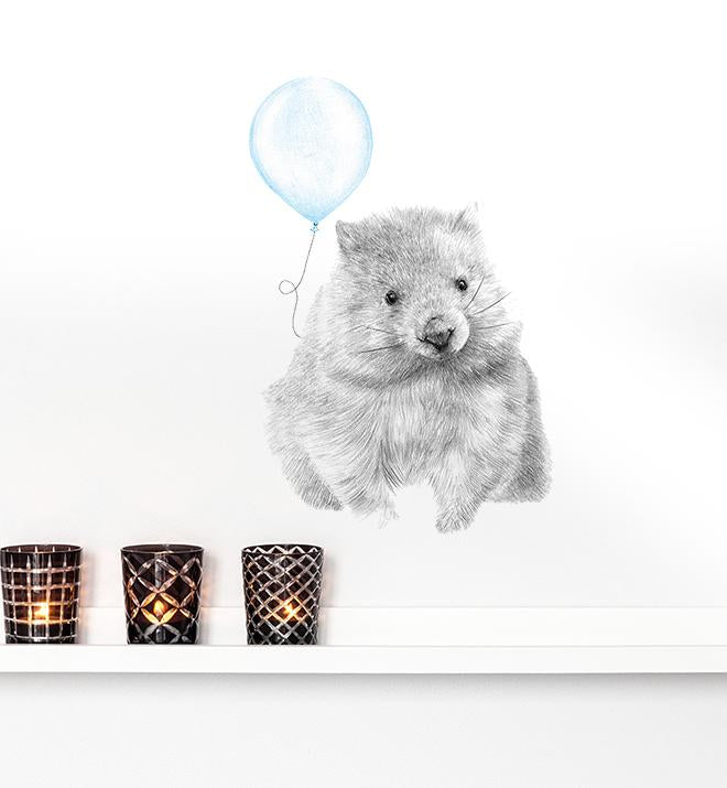Wombat with Balloon Wall Sticker