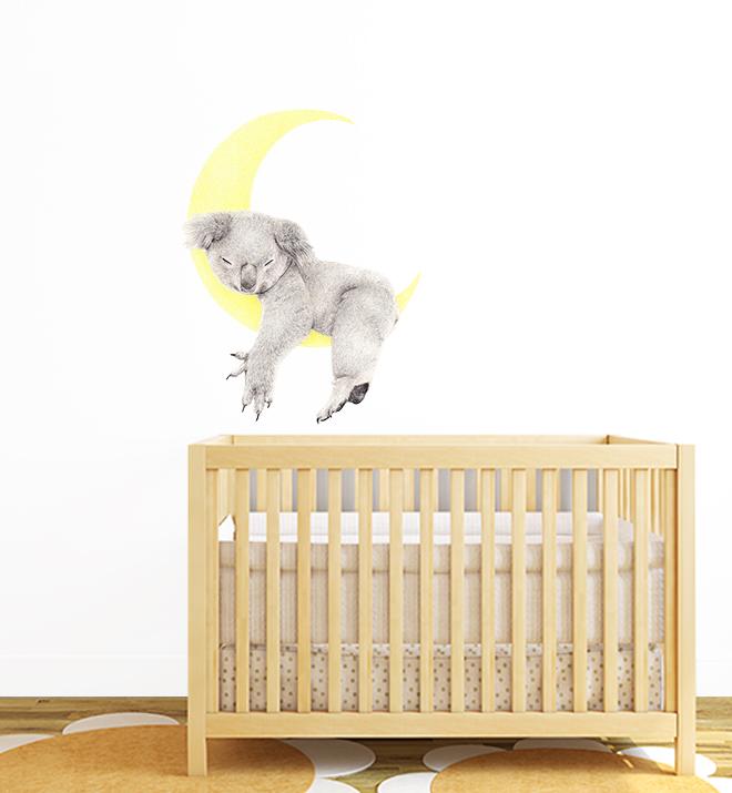 Sleeping On The Moon Koala Wall Sticker