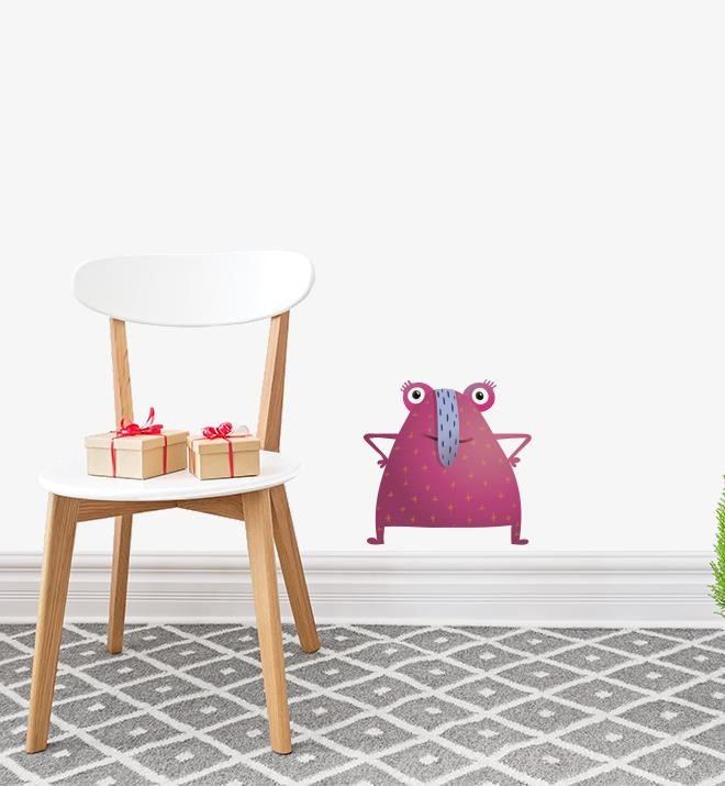 Pink Long Nosed Monster Wall Sticker