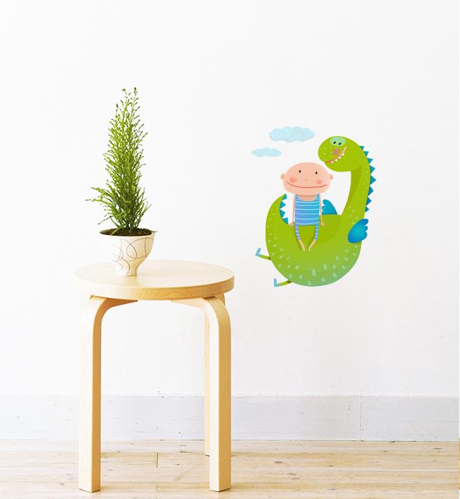 Dragon And Boy As Friends Wall Sticker