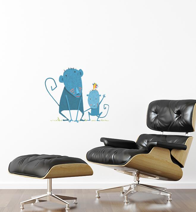 Monkey Brothers Wall Sticker