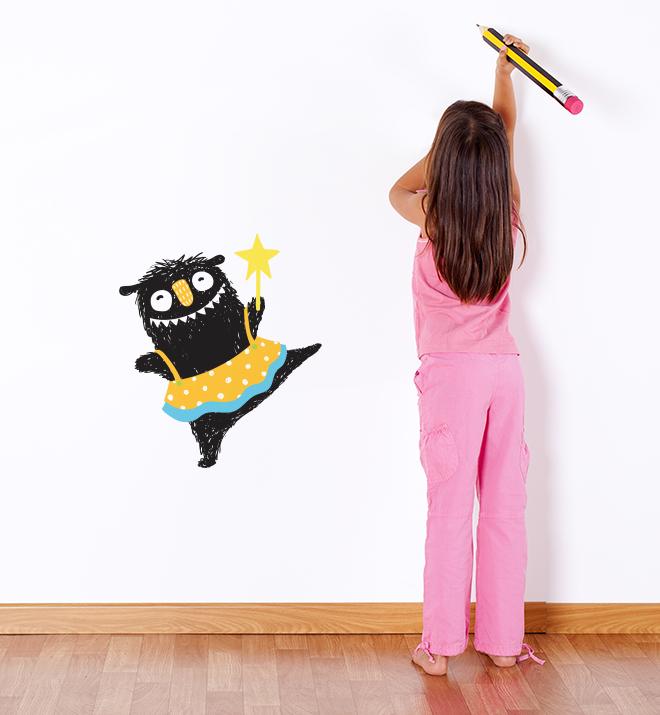 Cute Princess Monster Wall Sticker