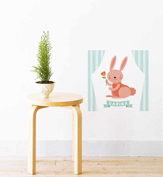 Carina The Circus Bunny Wall Sticker