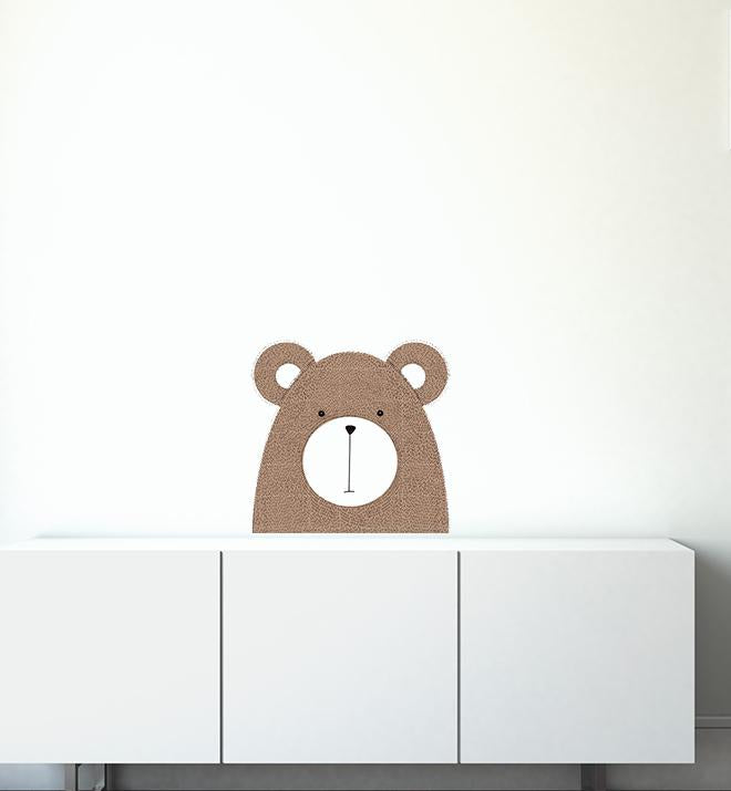 Fuzzy Bear Face Wall Sticker