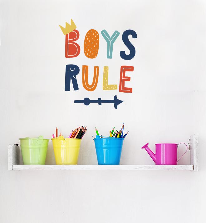 Boys Rule Wall Sticker
