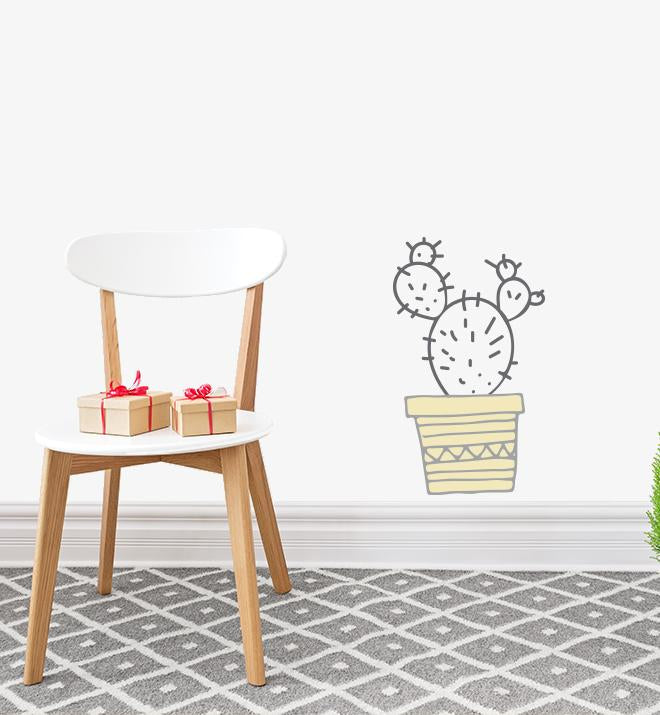 Pot Plant Cactus Wall Sticker