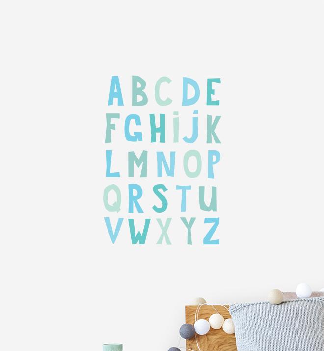 Aqua Alphabet Wall Sticker
