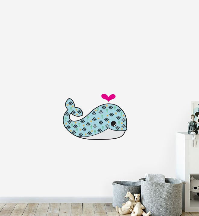 A Loving Whale With Patterns Wall Sticker