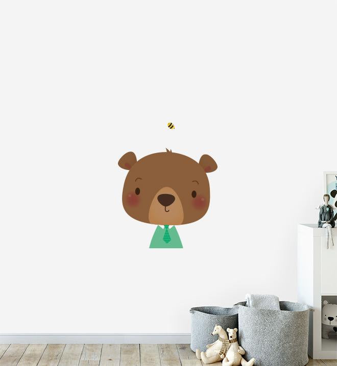 Bear with Bee Friend Wall Sticker