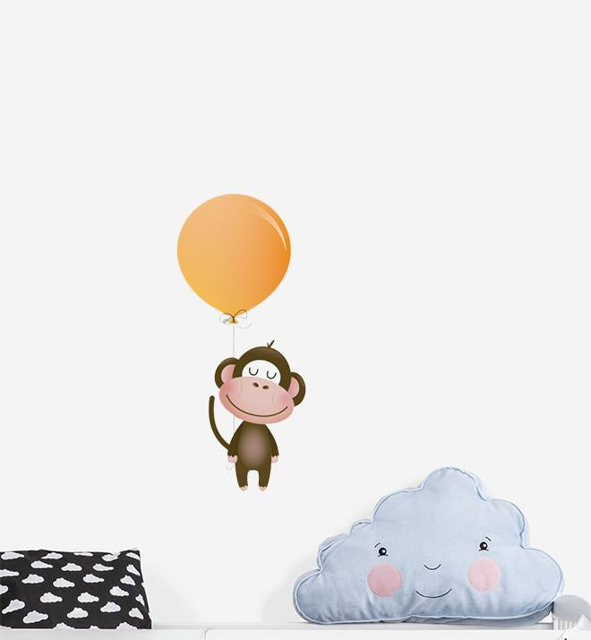 Monkey With Big Balloon Wall Sticker
