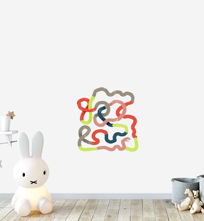 Super Swirly Worm Wall Sticker