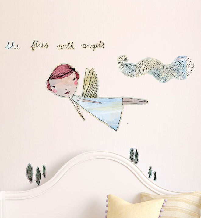 She flies with the Angels Wall Sticker