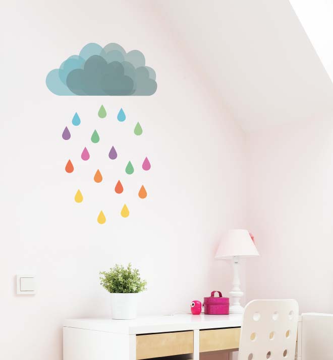 Cloud Rain Wall Sticker