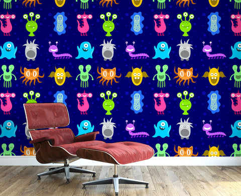 Colourful Monsters Wall Mural