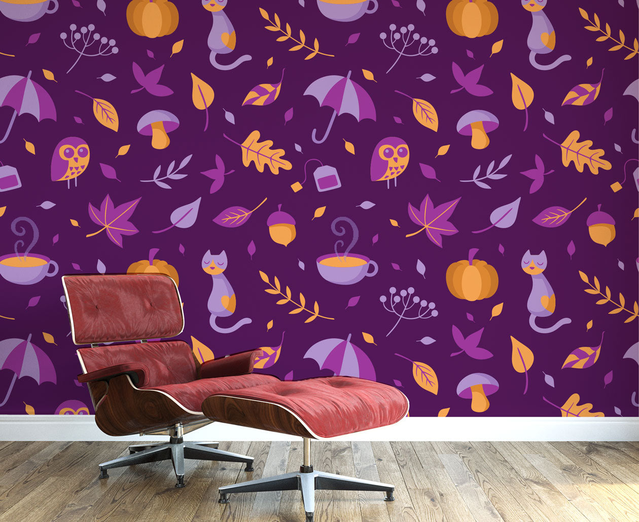 Purple Autumn Wall Mural