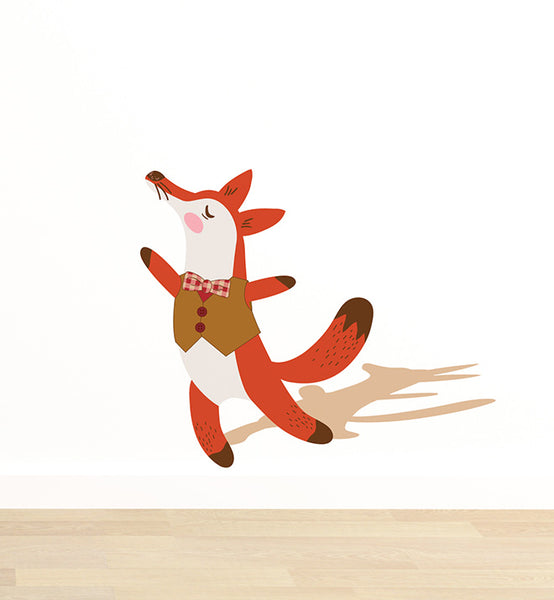 Happy Dancing Fox Wall Sticker | Little Sticker Boy