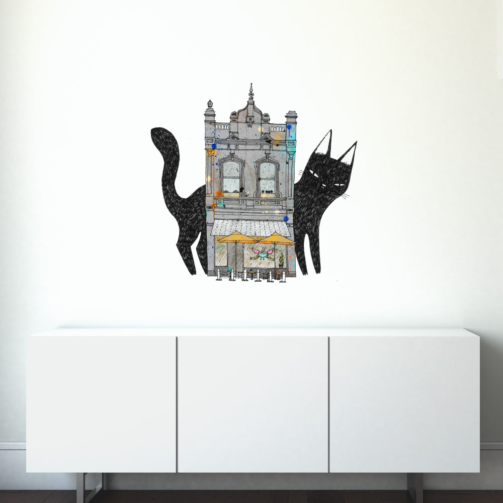 Hawthorn City Black Cat Wall Sticker