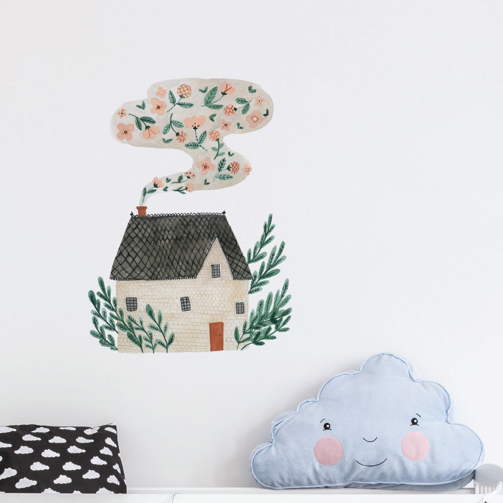 Cute Winter Cottage Wall Sticker