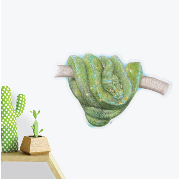 Green Python Sticker Green Tree Python Wall Sticker – Little Sticker Boy