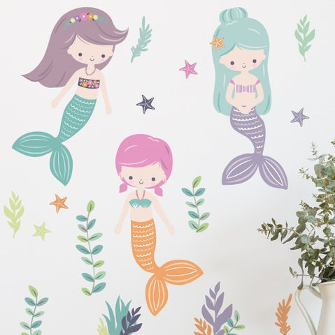 Three Mermaids Wall Sticker