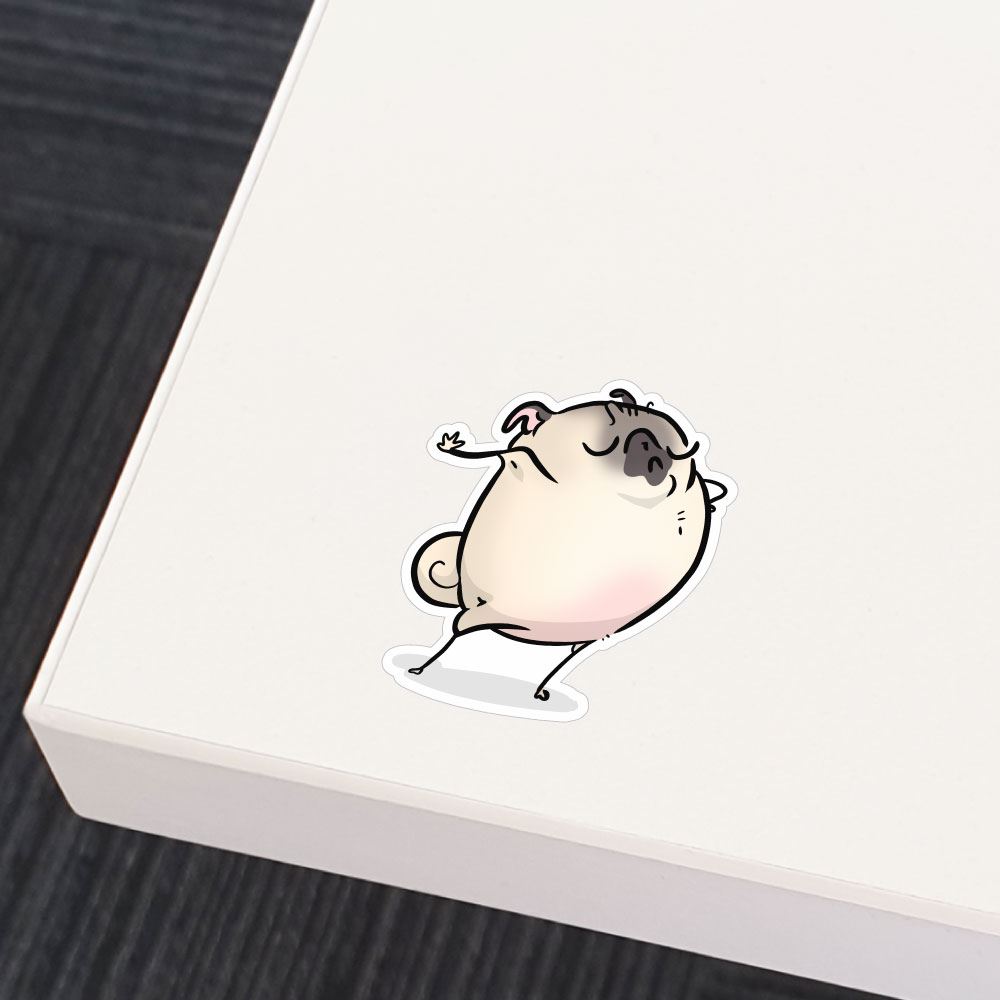 Talk To The Hand White Pug Sticker Decal
