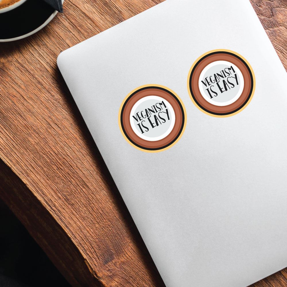 2X Veganism Is Easy Coconut Sticker Decal