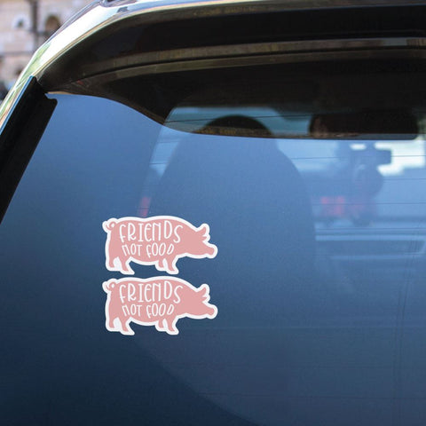 2X Friends Not Food Pig Silhouette Sticker Decal