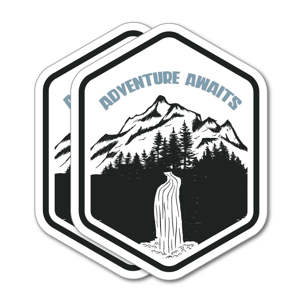 Adventure Line Sticker 2X Adventure Sticker Decal | Camping Stickers - Little Sticker Boy