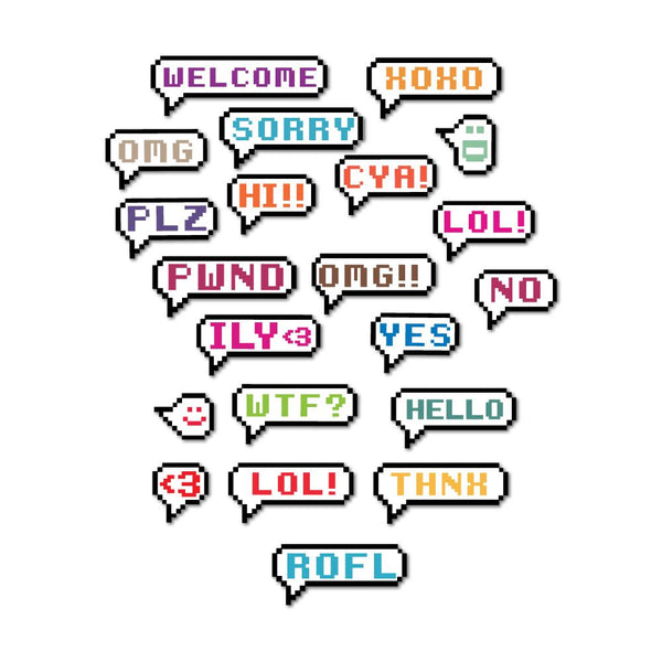 8Bit Speech Bubble Text Speak Set Of 21 Laptop Car Sticker Decal ...