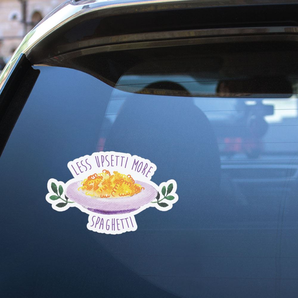 Less Upsetti More Spaghetti Sticker Decal