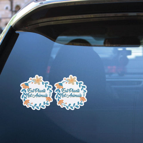 2X Eat Plants Not Animals Sticker Decal
