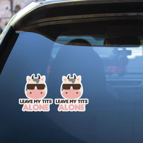 2X Leave My Tits Alone Sticker Decal