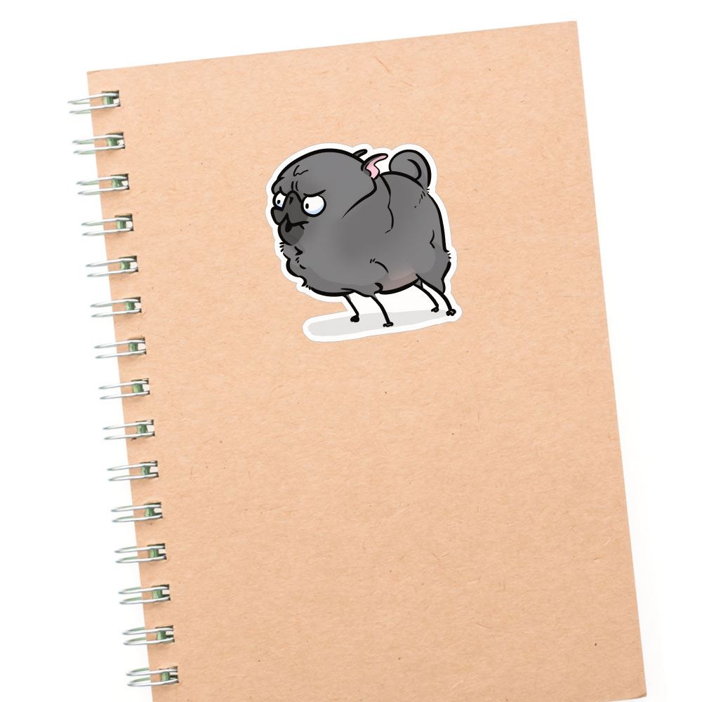 Fury Black Pug Sticker Decal
