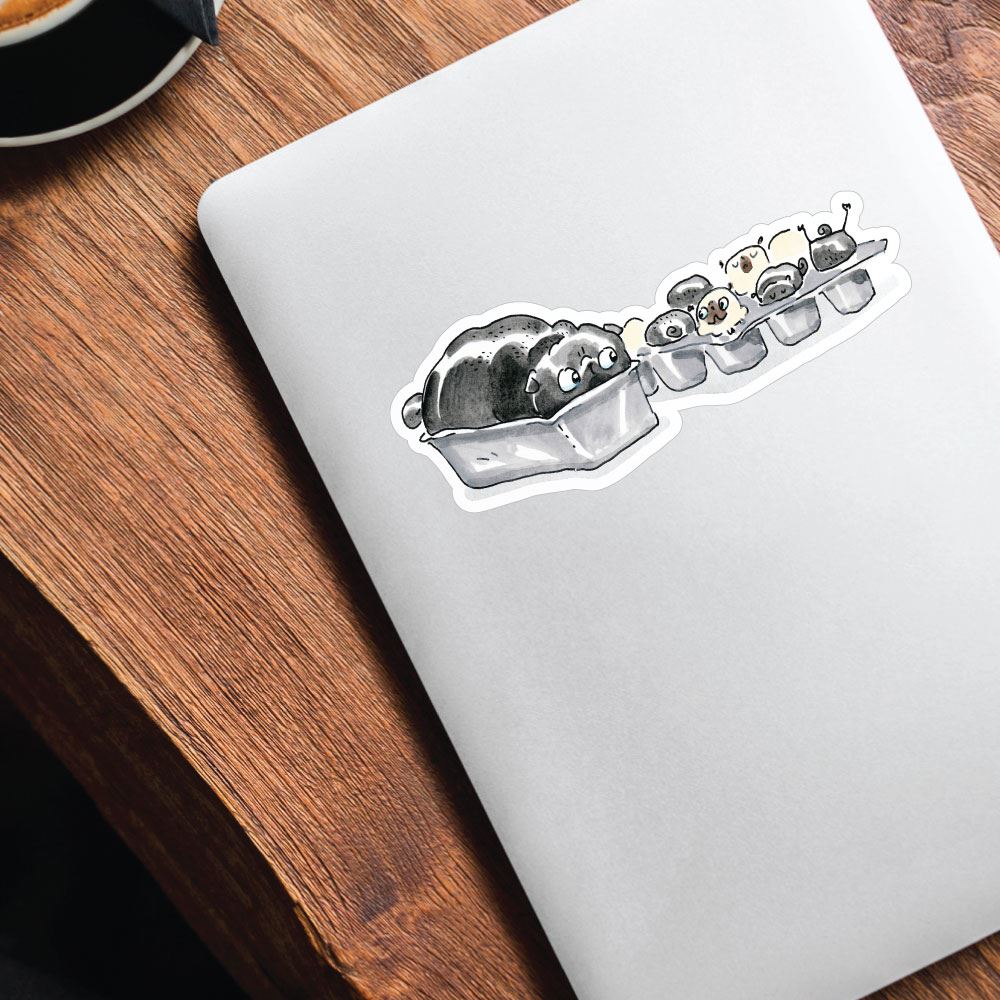 Freya Fills The Pan Pugs Sticker Decal