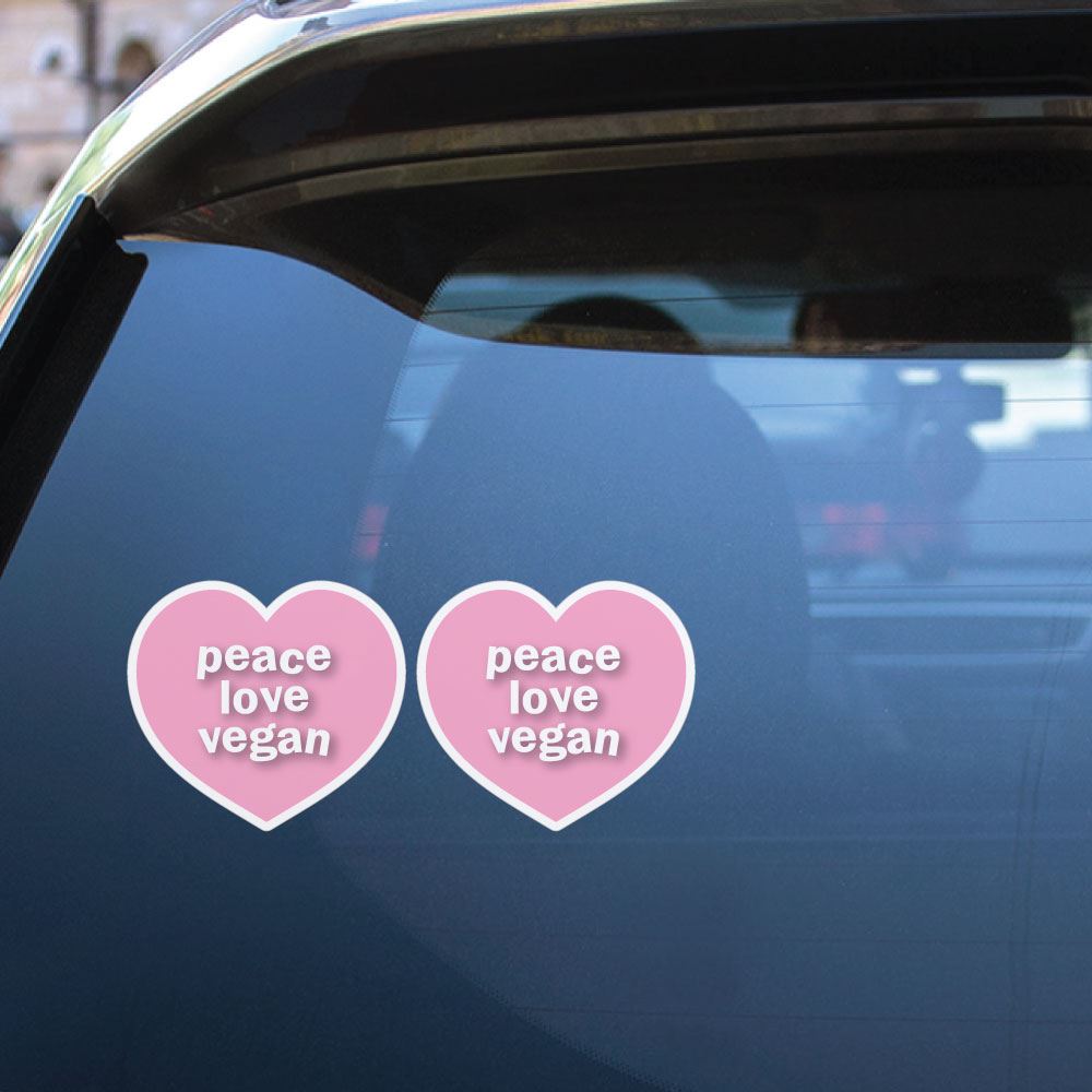 2X Peace Love Vegan Sticker Decal