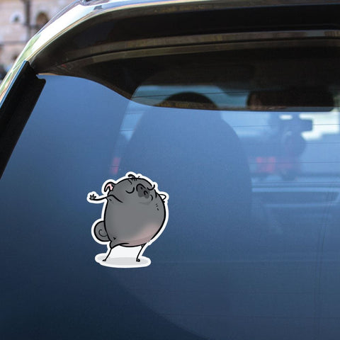 Talk To The Hand Black Pug Sticker Decal