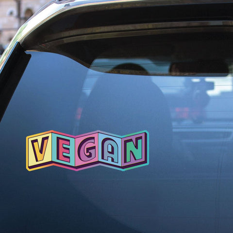 Vegan Colorful Tiles Sticker Decal