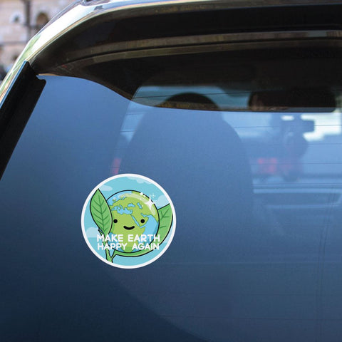 Make Earth Happy Sticker Decal