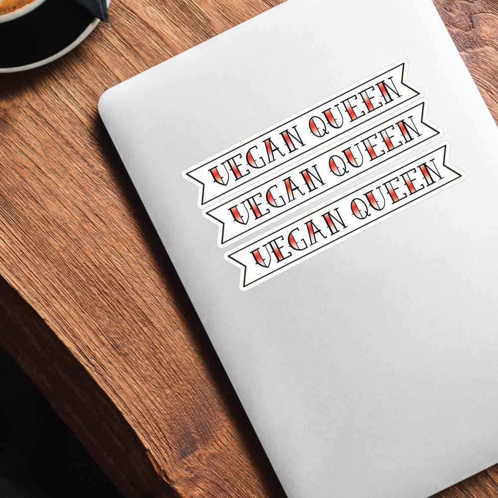 3X Vegan Queen Sticker Decal