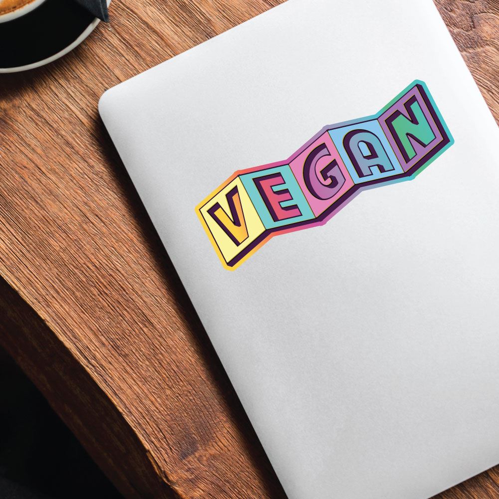 Vegan Colorful Tiles Sticker Decal