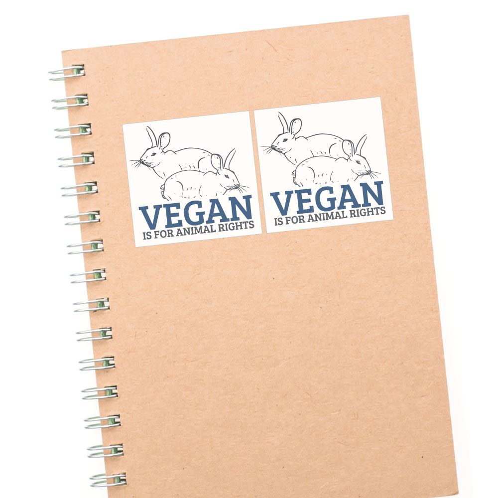 2X Vegan Is For Animal Rights Sticker Decal