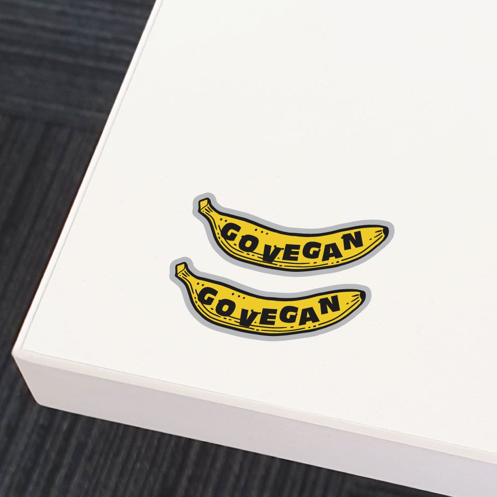 2X Go Vegan Banana Sticker Decal