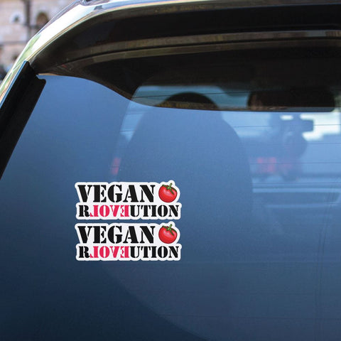 2X Vegan Love Revolution Sticker Decal