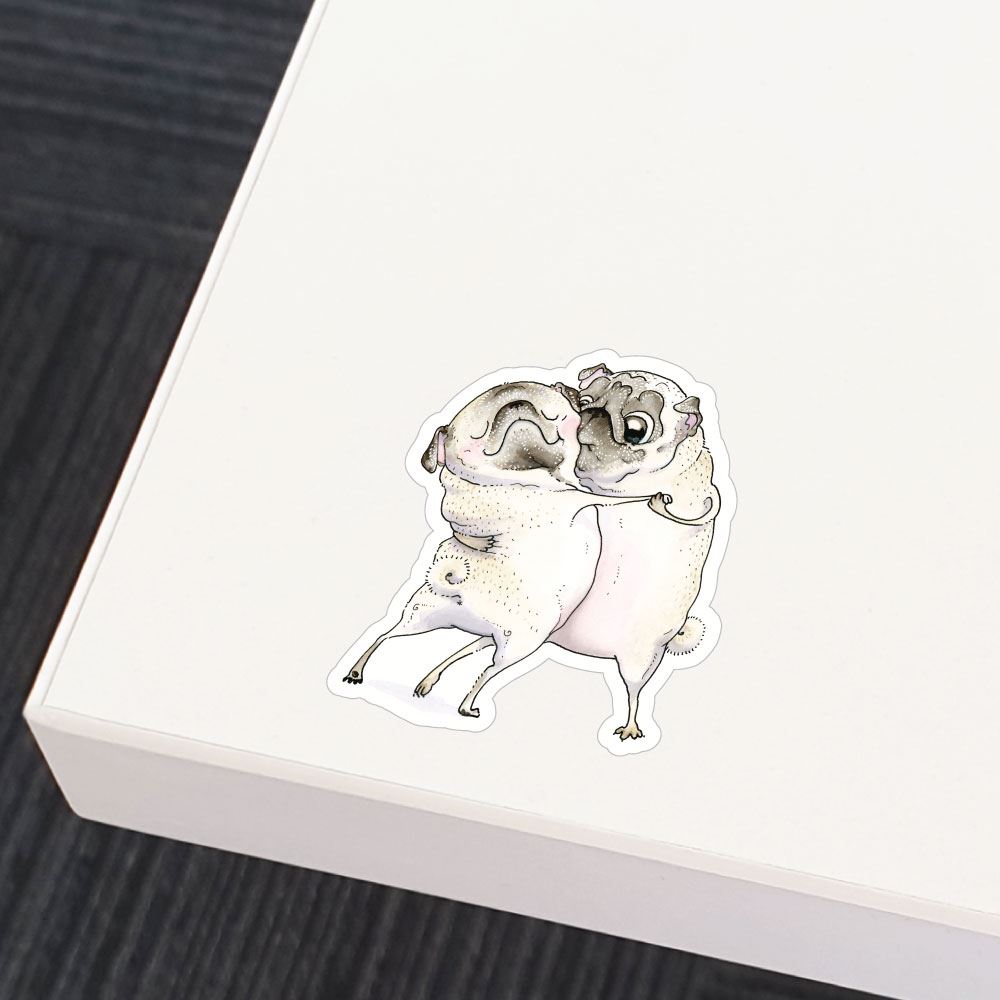 Old Love Between Pugs Sticker Decal