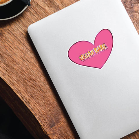 Vegan Heart Babe Sticker Decal