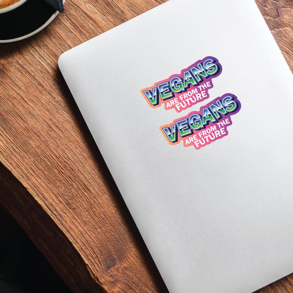 2X Vegans Are From The Future Sticker Decal