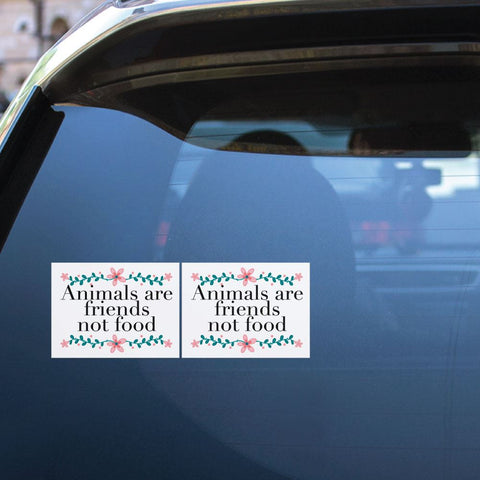 2X Animals Are Friends Not Food Sticker Decal