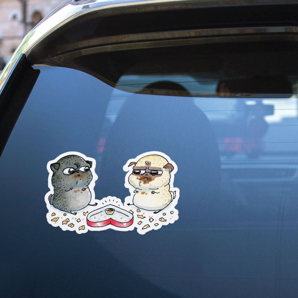 Last Is Mine Pug Fight Sticker Decal