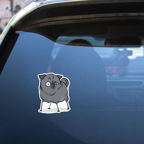 Suspicious Black Pug Sticker Decal