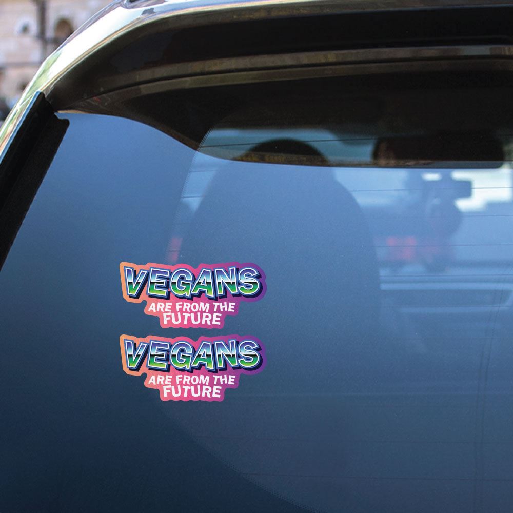 2X Vegans Are From The Future Sticker Decal